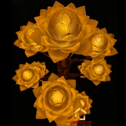 Đèn thờ hoa sen 13 bông bằng lưu ly cao cấp cao 123 cm 6
