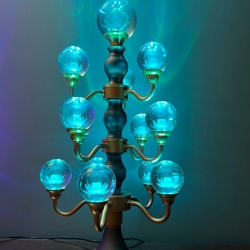 Đèn thờ pha lê 13 bông bông cao 60 cm 1