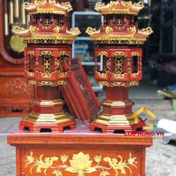 Đèn thờ hình tháp mái chùa bằng gỗ hương cao 61 cm đẳng cấp 1