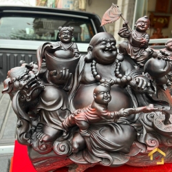 Tượng Phật Di Lặc ngũ phúc kích thước 62x60x40 cm  2