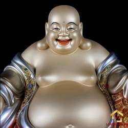 Tượng Phật Di Lặc bằng đồng kích thước 40x24x23 cm  3