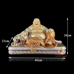 Tượng Phật Di Lặc bằng đồng kích thước 40x24x23 cm  1