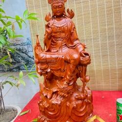 Tượng Phật Quan Âm tự tại kích thước 69x28x16 cm 3