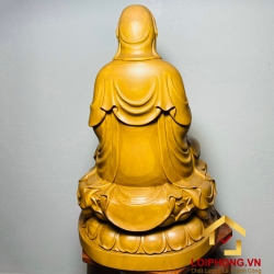 Tượng Phật Quan Âm tọa đài sen kích thước 50x31x31 cm 1