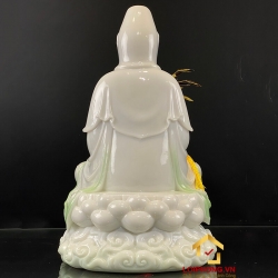 Tượng Phật Quan Âm bằng bột đá cảm thạch thiên thanh cao 30, 40, 48 cm 1