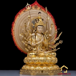 Tượng Phật Thiên Thủ Thiên Nhãn bằng đồng dát vàng cao 30cm, 40 cm, 48 cm 1