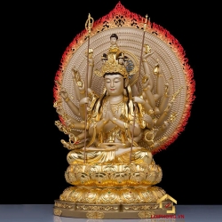 Tượng Phật Thiên Thủ Thiên Nhãn bằng đồng dát vàng cao 30cm, 40 cm, 48 cm 2