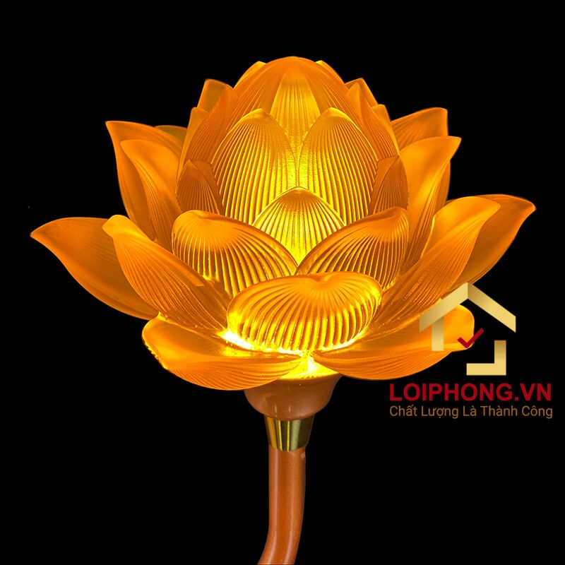 Đèn thờ hoa sen 7 bông nở rộ cao 76 cm 3