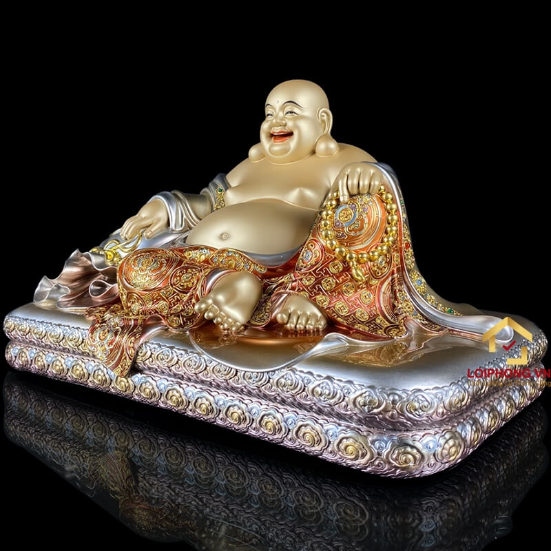 Tượng Phật Di Lặc bằng đồng kích thước 40x24x23 cm  2