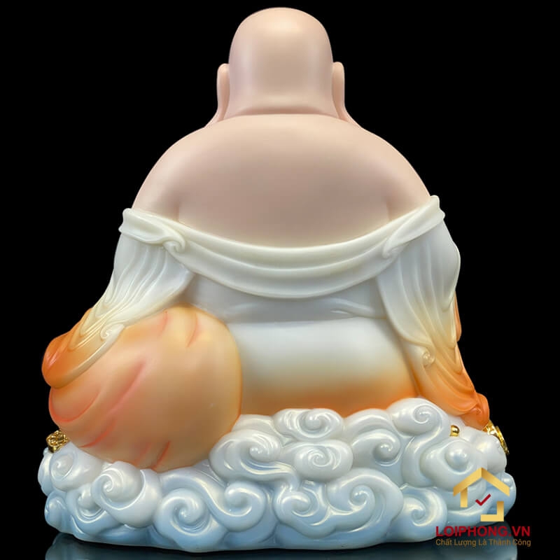 Tượng Phật Di Lặc bằng bột đá đẹp kích thước 48x48x36 cm 1