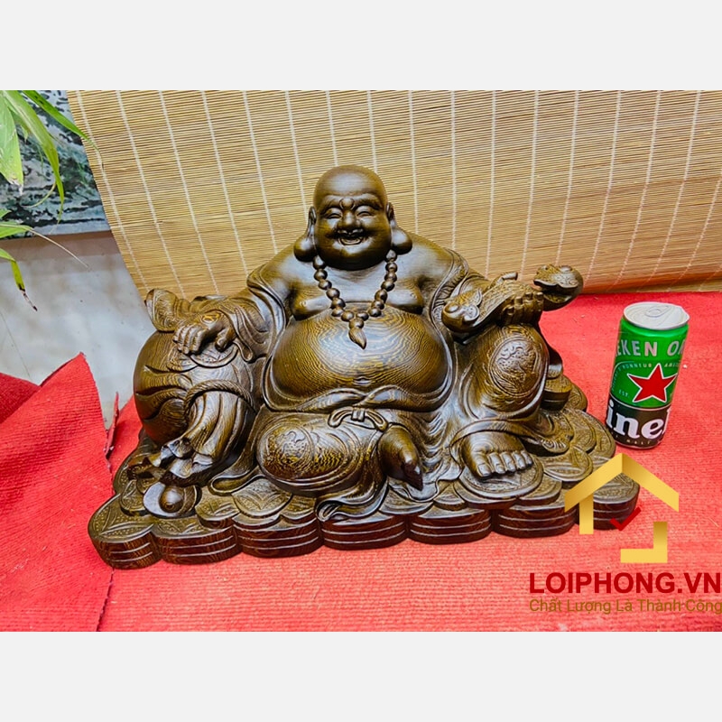Tượng Phật Di Lặc ngồi tài lộc kích thước 50x29x27 cm 4